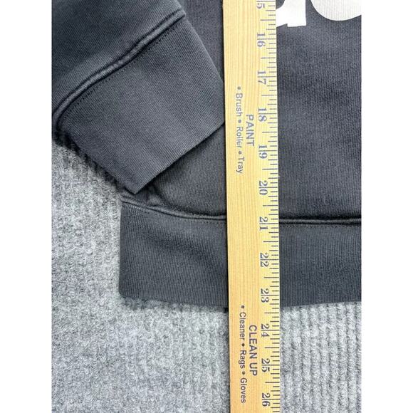 Adidas Trefoil Pullover Hoodie Womens M Black Logo Long Sleeve Cotton Pockets - Picture 5 of 7